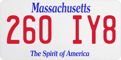MA license plate 260IY8