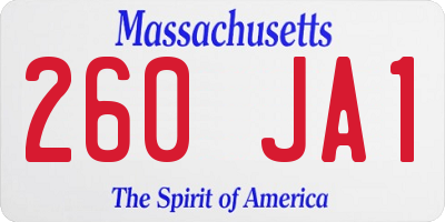 MA license plate 260JA1