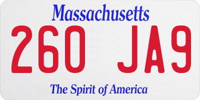 MA license plate 260JA9
