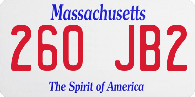 MA license plate 260JB2