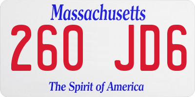 MA license plate 260JD6