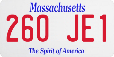 MA license plate 260JE1