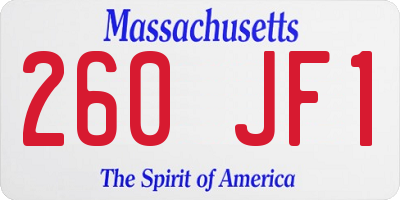 MA license plate 260JF1