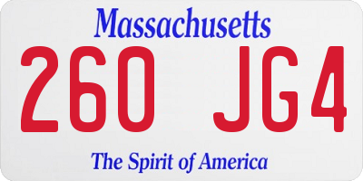 MA license plate 260JG4
