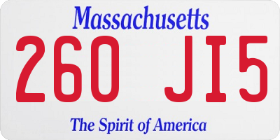 MA license plate 260JI5