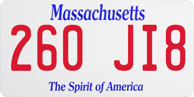 MA license plate 260JI8