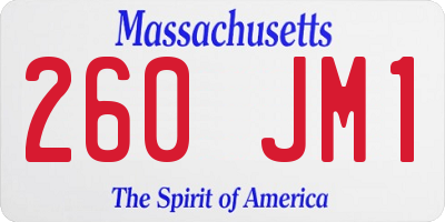 MA license plate 260JM1