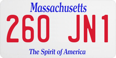 MA license plate 260JN1