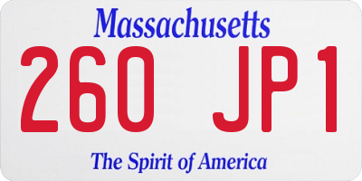 MA license plate 260JP1