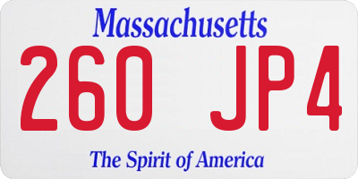MA license plate 260JP4