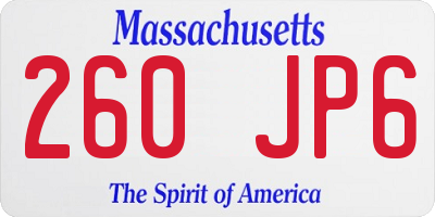 MA license plate 260JP6