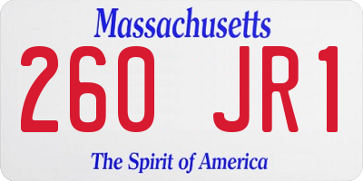 MA license plate 260JR1