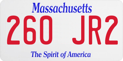 MA license plate 260JR2