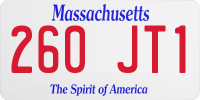 MA license plate 260JT1