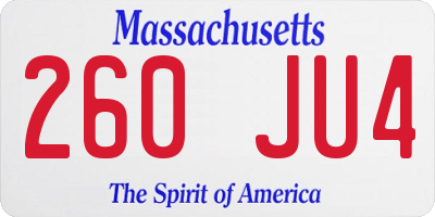 MA license plate 260JU4