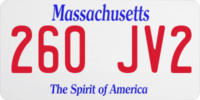 MA license plate 260JV2