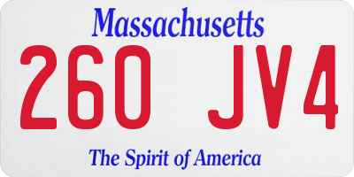 MA license plate 260JV4