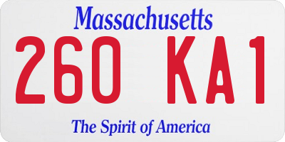 MA license plate 260KA1