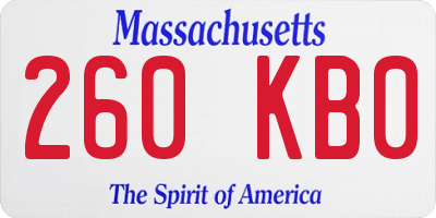 MA license plate 260KB0
