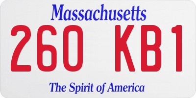 MA license plate 260KB1