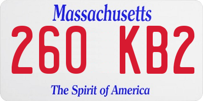 MA license plate 260KB2