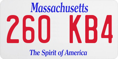 MA license plate 260KB4