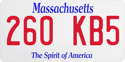MA license plate 260KB5