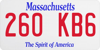 MA license plate 260KB6