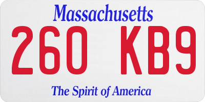 MA license plate 260KB9
