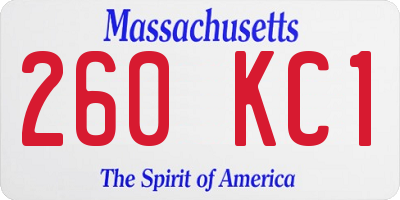 MA license plate 260KC1