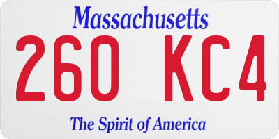 MA license plate 260KC4