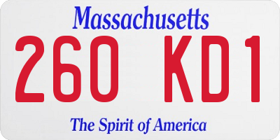 MA license plate 260KD1