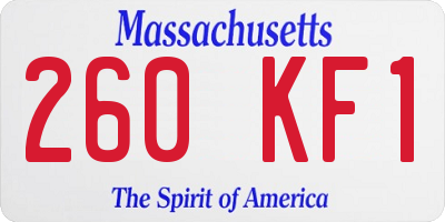 MA license plate 260KF1