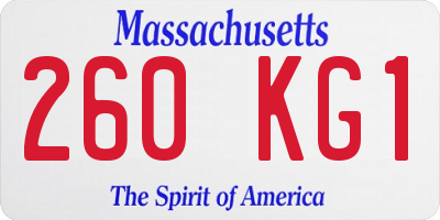 MA license plate 260KG1