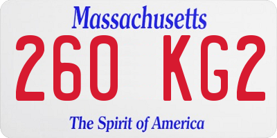 MA license plate 260KG2