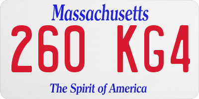 MA license plate 260KG4