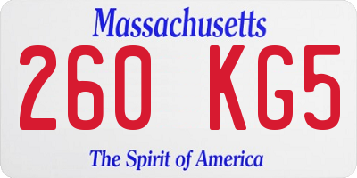 MA license plate 260KG5