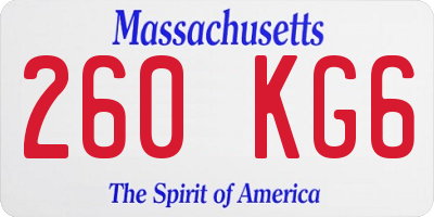 MA license plate 260KG6