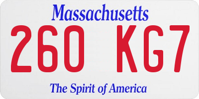MA license plate 260KG7