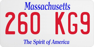 MA license plate 260KG9
