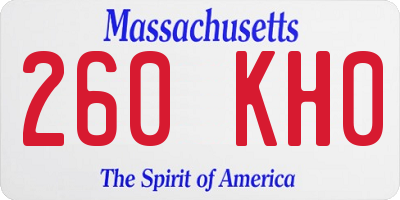 MA license plate 260KH0
