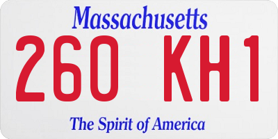 MA license plate 260KH1