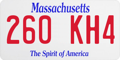 MA license plate 260KH4