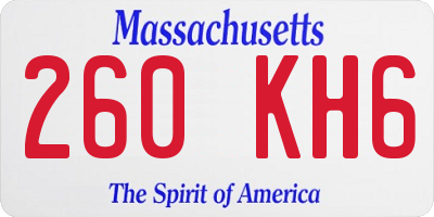 MA license plate 260KH6