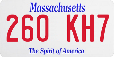 MA license plate 260KH7