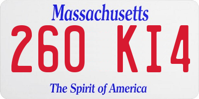 MA license plate 260KI4