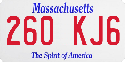 MA license plate 260KJ6