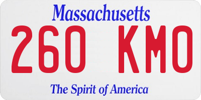 MA license plate 260KM0