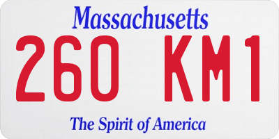 MA license plate 260KM1