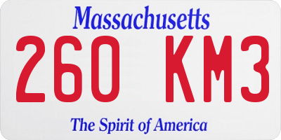 MA license plate 260KM3
